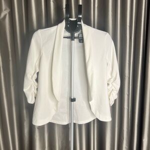 White Crepe Blazer Size M